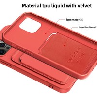 Étui de protection intégral en silicone liquide pour iPhone 13/16 avec porte-cartes intégré, compatible transfrontalier