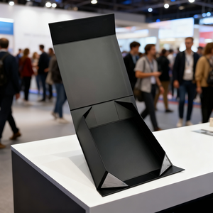 Cajas plegables negras de cartón de papel rígido mate grande de lujo Premium Caja de regalo con cierre plegable magnético vacío de lujo Embalaje - Product Image 1