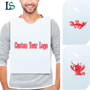 Tabliers amusants en plastique jetables <span class=keywords><strong>pour</strong></span> adultes et enfants, personnalisés en gros <span class=keywords><strong>pour</strong></span> les fêtes de cuisson de l'écrevisse et les produits de la mer - Product Image 1