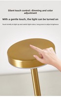 Lampe de camping rechargeable en métal en forme de I, style moderne, LED, contrôle tactile, lumière d'ambiance, veilleuse USB, Pat Pat Light