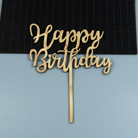 Décorations de gâteaux personnalisées en bambou monochrome, Joyeux anniversaire, Fête des pères, Fête de remise de diplôme, Fournitures pour fêtes, Vente directe d'usine