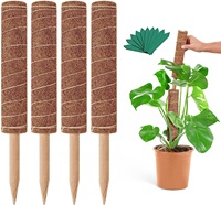 Poteau de mousse naturelle pour plantes Monstera Piquets de plantes de 12 pouces pour l'intérieur, fait à la main en coco, support de plantes de tomates de jardin