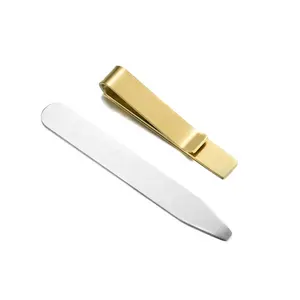 義烏Aceonステンレス鋼カスタムサイズメンズ父の日ブランクジュエリー<span class=keywords><strong>DIY</strong></span>刻印パーソナライズされたブラッシュドカラーステイタイクリップ - Product Image 1