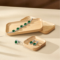 Ensemble de plateaux de présentation en bois pour bijoux, plateaux géométriques en bois massif pour bagues, boucles d'oreilles, bracelets, accessoires de photographie