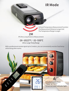 Thermomètre alimentaire infrarouge numérique 3 en 1, thermomètre à lecture instantanée pour viande avec grand écran LCD rétroéclairé - Product Image 5