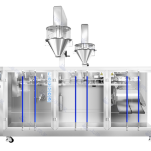 เครื่องบรรจุแบบซองโดយแพ็คสำเร็จรูป Huapack Duplex แบบแบน พร้อมซิป  โรงงานผลิตดั้งเดิม  ระบบอัตโนมัติ  ความแม่นยำสูง  สำหรับบรรจุผงและน้ำมัน 2 ชนิด - Product Image 1