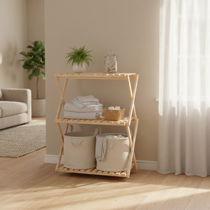 Étagère de rangement en bois Radiata – Conception optionnelle à 2/3/4 niveaux, couleur naturelle, 5 kg par étagère, installation facile pour buanderie et salon - Product Image 6