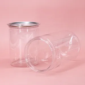 Multi Size Pet Jar Kunststoff Flip Top Dosen für Lebensmittel mit einfach zu öffnendem Deckel