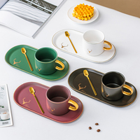 Tasse et soucoupe de luxe en céramique, nouvel arrivage de fruits, Style européen mat, pour le petit déjeuner, au lait, au café, nouveauté