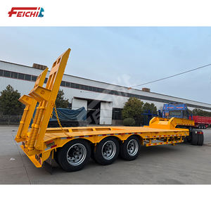 Best Verkopende 3 Assen Dieplader Oplegger 60 Ton Transport Cargo Equipment Gooseneck Lage Flatbed Oplegger - Product Image 3