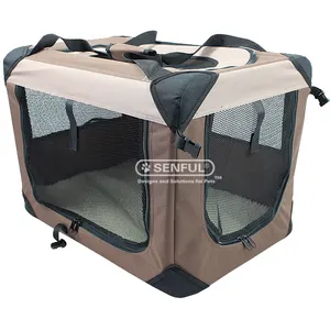 Phong Cách Mới Có Thể Gập Lại Vải Dog Crate Pet Carrier Dog Cũi Chó Mềm Crate