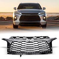 Rejilla superior delantera Flyingsohigh para Chevrolet Blazer RS 2019 2020 2021 2022 OE reemplazo negro brillante parrilla 84612437