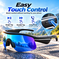 Lunettes de cyclisme intelligentes 5.3 15M IPX4 120mAh 6-8H Musique UV Lumière bleue Lentille en nylon Type-C 35g Navigation vocale Contrôle tactile TR90