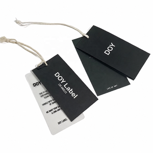 Barato diseño personalizado impresión nombre logotipo papel prenda etiquetas colgantes ropa etiquetas colgantes con cuerda - Product Image 3