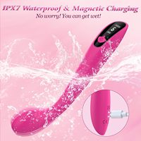 Digitale display vibrator met dunne behuizing, magnetisch oplaadbaar massage-stift voor vrouwen (volwassenen).