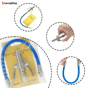 Acoplador de pistola de engrase de 10000 PSI NPTI/8, punta de liberación rápida para bomba de engrase/aceite, manguera flexible de resorte de 12 pulgadas, juego de herramientas de punta de jeringa para lubricante - Product Image 2