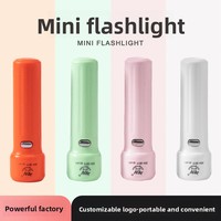 Senter Mini LED ABS lintas batas, dapat diisi ulang melalui USB, portabel untuk rumah, pertahanan diri, multifungsi, tahan ledakan, anti overcharge
