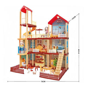 MILI luxe <span class=keywords><strong>maison</strong></span> de poupée 395 pièces avec boîte-cadeau semblant jouer jouet foudre blocs de construction Villa filles princesse <span class=keywords><strong>maison</strong></span> de poupée jouet - Product Image 1