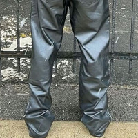 Survêtements en cuir vintage personnalisés pour hommes, broderie, fermeture éclair, rétro, plusieurs poches, broderie de lettres, veste bomber graphique, veste de baseball