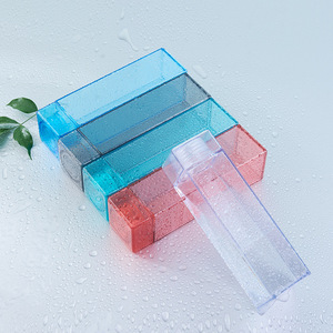 Bouteille d'eau carrée esthétique en gros, plate et fine, portable, sans BPA, en plastique, avec couvercle imitation bois, pour l'école - Product Image 5
