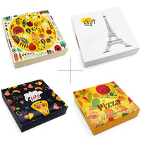 Boîtes d'emballage alimentaire personnalisées, 6/7/8/9/10 pouces, 5 pièces, emballages imprimés pour Pizza, vente en gros