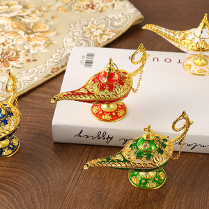 Lámpara de patrón dorado de lujo ligero Artesanía Decoración de <span class=keywords><strong>cena</strong></span> de zinc tallada a mano Adornos para el hogar - Product Image 4