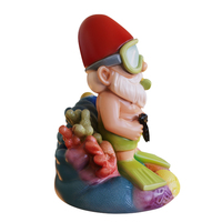Statue de jardin côtière personnalisée en résine, gnome de plongée, thème plage, figurine décorative, vente en gros, artisanat fait main, Art déco, extérieur