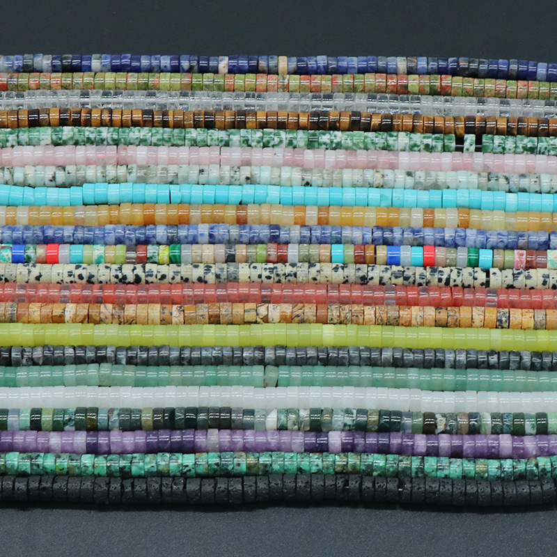 Bestone Crystal Amethyst Rose Quartz Color Stone 3*6mm Space Flat Beads for Jewelry Making Bracelet Necklace Earring Accessories