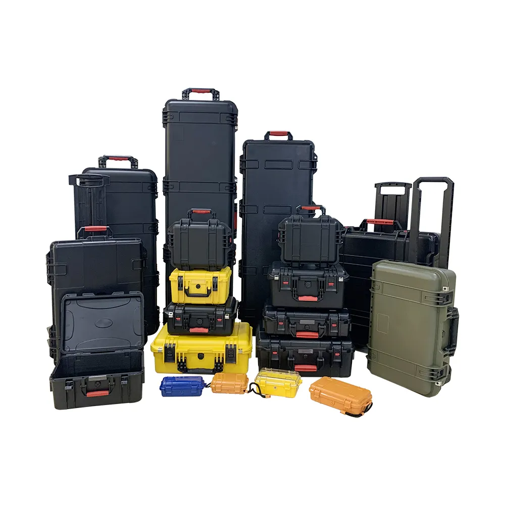 IP67 Waterproof Instrument Equipment Carrying Plastic Hard Tool Case with Custom Foam