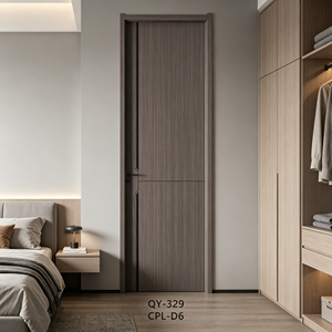 Porte intérieure en MDF pré-montée facile à installer, portes en bois intérieures modernes avec revêtement <span class=keywords><strong>CPL</strong></span>, ensemble de portes avec cadre - Product Image 6