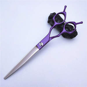 Ciseaux pour animaux de compagnie violets, 7,0 pouces, acier inoxydable 440C, tête droite, pour toilettage et beauté - Product Image 5