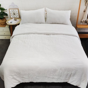<strong>White</strong> Linen for Promotion Online <strong>Fitted</strong> Bedding Set Duvet Cover Bed <strong>Sheets</strong> French Linen Bedding - Product Image 2