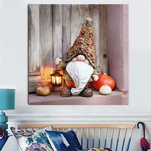 Led Light Schattige Kerst Santa Schilderij Gedrukt Op Canvas Led Painting Voor Home Decor Kunst Aan De Muur