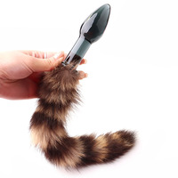 Long plug anal en verre en forme de queue de renard, petit dilatateur anal, jouets sexuels BDSM pour jeux de rôle, masturbateurs pour adultes, jouets sexuels unisexes