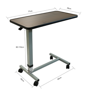 Tableau réglable médical d'Overbed de meubles en bois mobiles durables d'hôpital avec des roulettes - Product Image 6