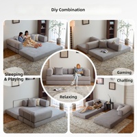 VONLIVA Canapé-lit compact pliable double usage une place avec revêtement en velours côtelé - Style minimaliste pour petits appartements, idéal pour salon et détente