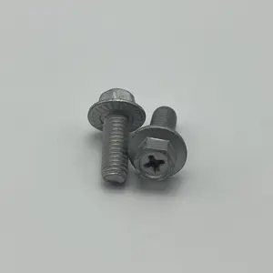 Full Threaded Zinc Flake Coating Cross Recessed Hexagonal Flange Bolt With Tooth