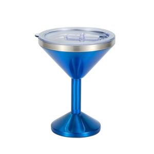 Tazza da Cocktail diretta in fabbrica Margarita Party doppia parete in acciaio inossidabile calice 280ml/8oz logo personalizzato tazza di vino colorata con coperchio - Product Image 5