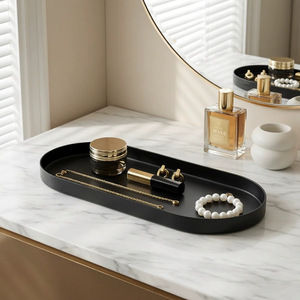 Plateau de rangement ovale de luxe nordique, directement de l'usine, <span class=keywords><strong>esthétique</strong></span>, pour bijoux, cosmétiques, organiseur de clés d'entrée, minimaliste - Product Image 6