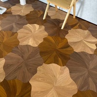 Parquet en bois d'ingénierie chêne naturel 15 mm pour intérieur, revêtement de sol fantaisie Lotus, dalles de bois dur, placages, pose facile à clipser pour salon