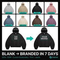 Hoodie Fleece Oversize Polos 340gsm 8 Warna Tersedia Bordir 3D Sampel 7 Hari OEM MOQ 50pcs
