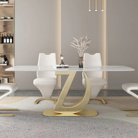 Table à manger en dalle de roche haut de gamme de luxe légère de Style italien Nouveau pour 2024 Ménage Petite table à manger simple moderne