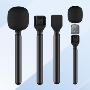 <b>Wireless</b> <b>Mic</b> Handheld Holder Stick Lapel Microphone Phone Camera Studio Vlog Video Recording Interview Microphone Kit - Product Image 4