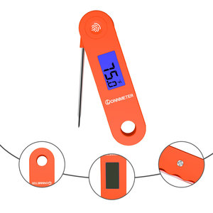 Termômetro Digital de Alimentos de Alta Precisão com Leitura Instantânea, Certificado CE, à Prova d'Água, Display LCD, Precisão de 0,5°C, Aço Inoxidável - Product Image 2