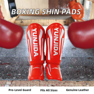 Espinilleras de Boxeo Profesionales de Cuero Wolon con Protección Reforzada - Product Image 2