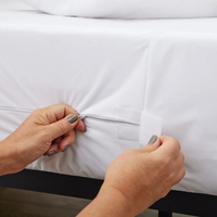 Housse de matelas 100 % imperméable à 6 côtés avec fermeture éclair intégrale, respirante, silencieuse, en polyester tricoté, pour usage hôtelier