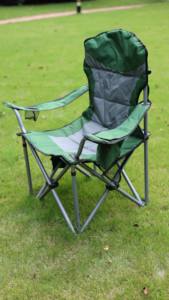 كرسي تخييم محمول من الفولاذ قابل للطي خارجي مبطن بالقطن 600D أوكسفورد بطبقة مزدوجة مع جيب جانبي - Product Image 4