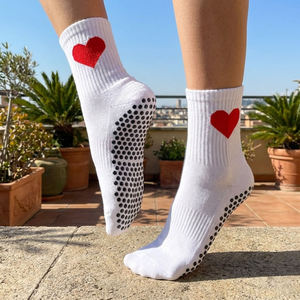 Wholesale Custom Logo High Quality Knitted Jacquard <b>Breathable</b> Yoga Pilates Grip <b>Socks</b> for Girls - Product Image 4