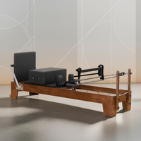 Machine de Pilates Reformer en chêne, personnalisée, durable et portable - Équipement de fitness professionnel pour studio et domicile avec entraînement corporel équilibré de type yoga