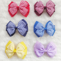 Jepit Rambut Pita Gingham Manis dan Lucu 3 Inci Bergaya Sekolah Cocok untuk Sehari-hari